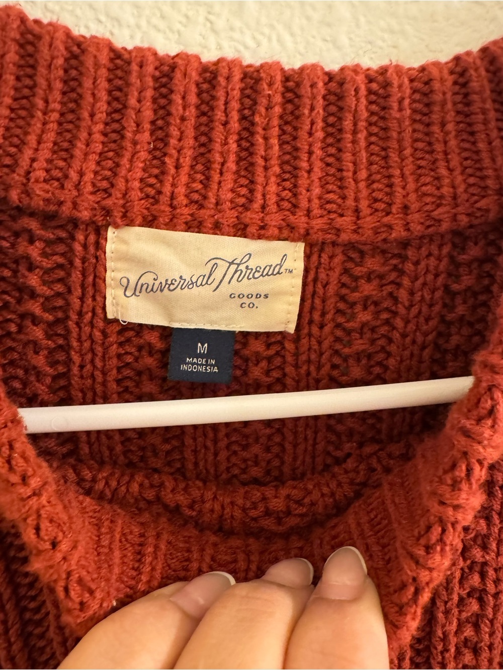 Universal Thread Ribbed Crewneck Sweater - Rust Brown - Picture 3 of 3